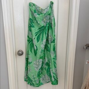 FARM Rio Tropical Green and White Maxi skirt